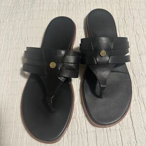 Cole Haan, Women's Ansley Slide Sandal, black leather, size 7